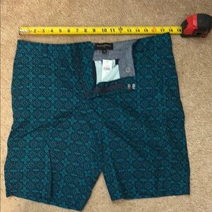 Banana Republic Teal/ Navy Patterned Bermuda Shorts NWT